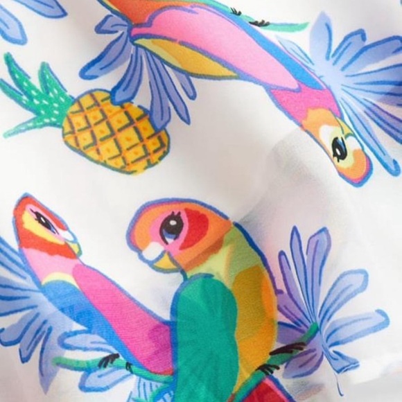 H&M Tropical Kids Dress with Colorful Bird Print Girls Size 10 - Picture 3 of 10